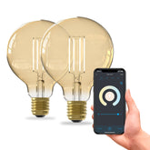 Calex Smart LED Bulb - 2 Pack - E27 - G95 - CCT - Gold